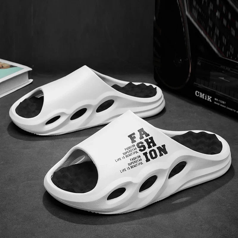Men's Fashion Massage Slippers Non-Slip EVA Flip Flops Beach Shower Shoes Gift