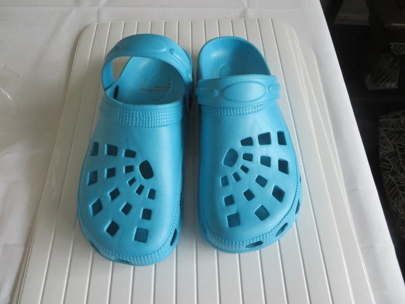 WOMEN  Slip On Garden Mules Clogs Sandals Beach Slippers Shoes SIZE 9M TURQUOISE