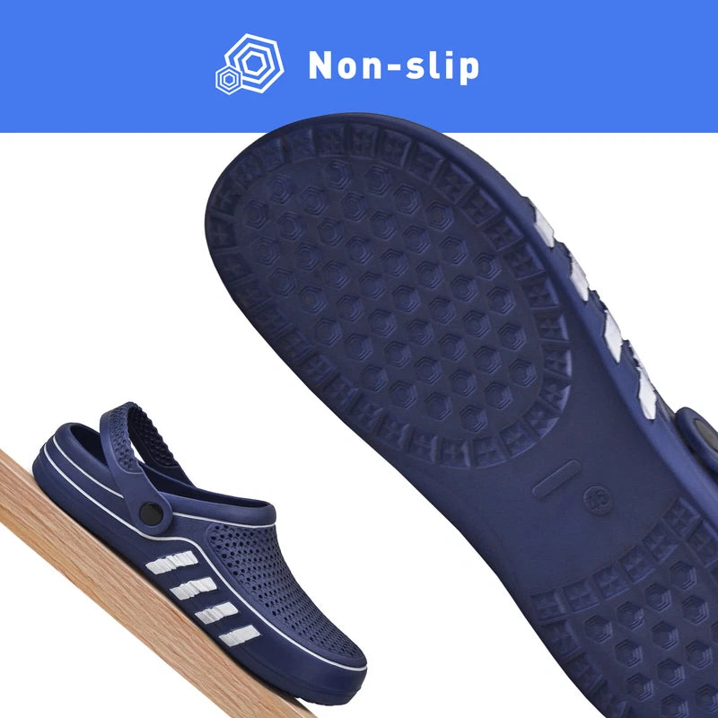 Men's Garden Shoes Water Clogs Boys Antislip Slide Sandals Shower Pool Slippers