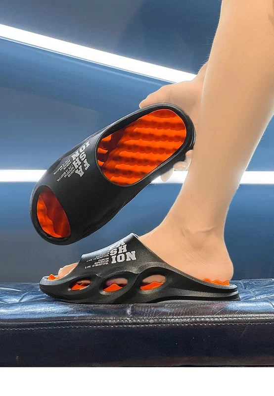 Men's Fashion Massage Slippers Non-Slip EVA Flip Flops Beach Shower Shoes Gift