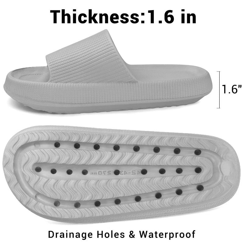 Women Men Cloud Slippers Comfort Pillow Slide Sandals Bathroom Beach Home Shoes