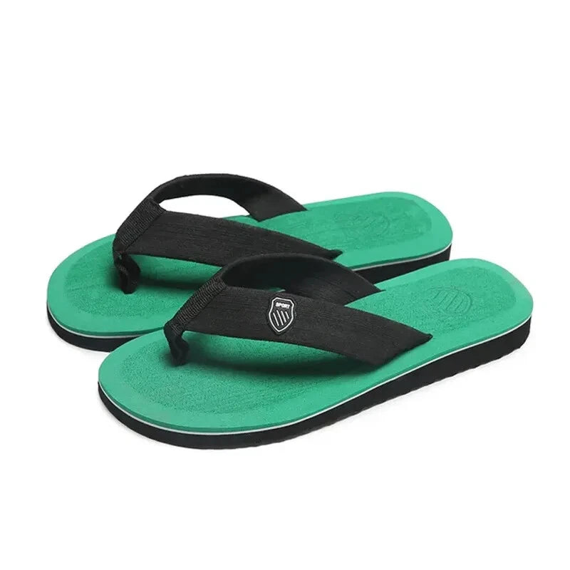 Simple New Men's Flip Flops Summer Outer Wear Non-slip Toe-gripping Clamp Shoes