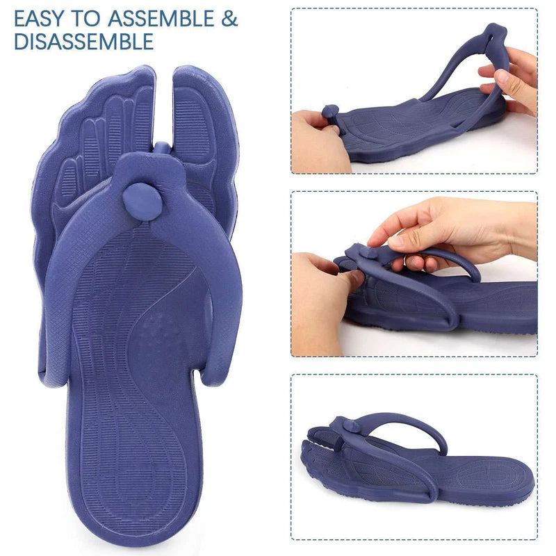 Portable Folding Flip Flops Sandals Slippers Non-Slip Travel Beach Assemblable