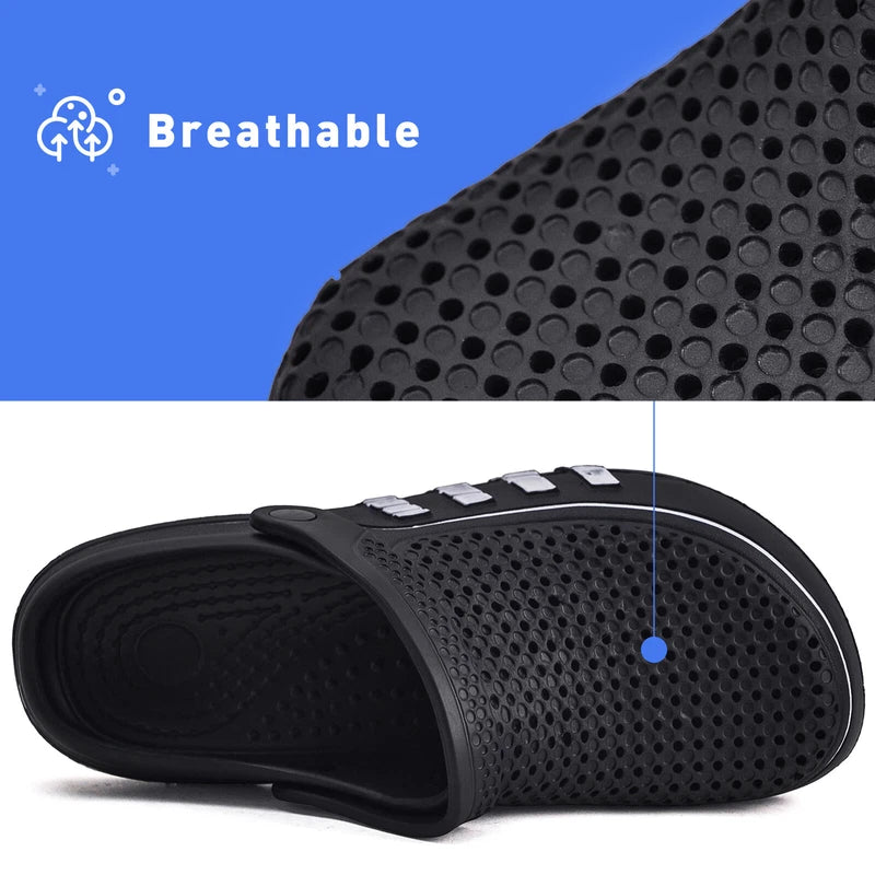 Men's Garden Shoes Water Clogs Boys Antislip Slide Sandals Shower Pool Slippers