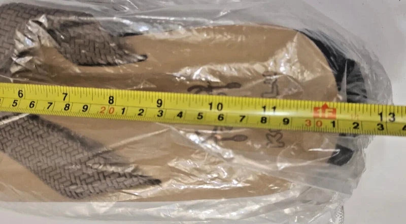 Men's Size 14 Brown Leather Flip Flop Sandals Arch Support Orthotic Comfort Foam