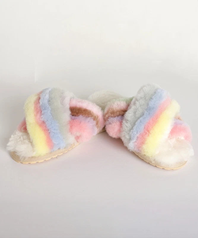 🔥BLOWOUT SALE!🔥 EMU Australia Mayberry Rainbow Pastel Slippers Sizes 6 7 8 9🔥
