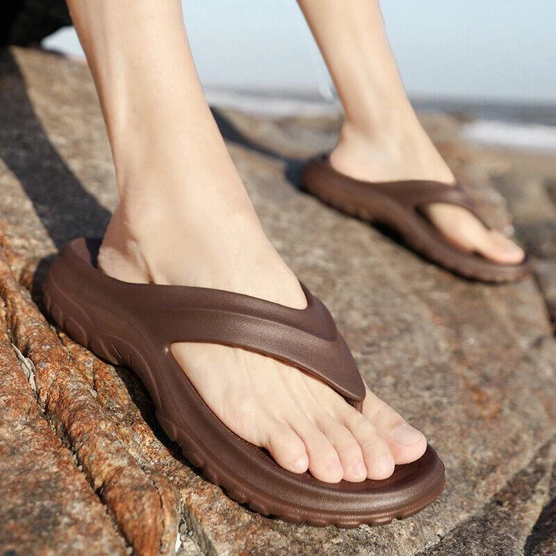 Men's Shoes Summer Slippers Toe Separators Flat Mules Soft Sandals Beach Sandals