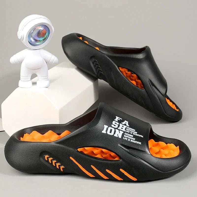 2025 Men's New Summer Massage Slippers Sandals Slides Soft EVA Beach Shoes Gift