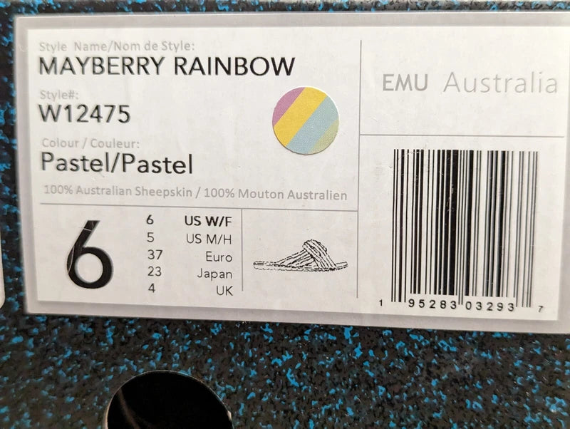 🔥BLOWOUT SALE!🔥 EMU Australia Mayberry Rainbow Pastel Slippers Sizes 6 7 8 9🔥