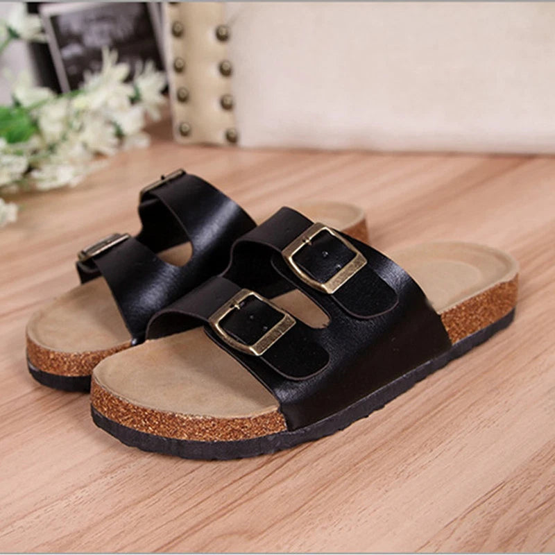 Men Summer Flip Flops Buckle Cork Beach Summer Slipper Sandals Shoes Slip On / ✲