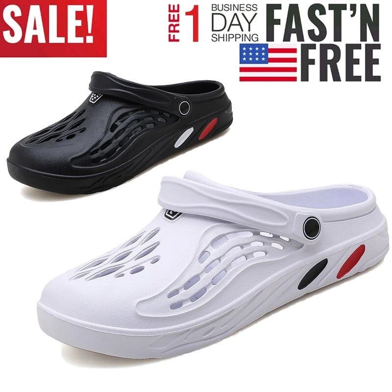 Men Garden Shoes Slip-on Outdoor Beach Slippers Sandals Lightweight Breathable