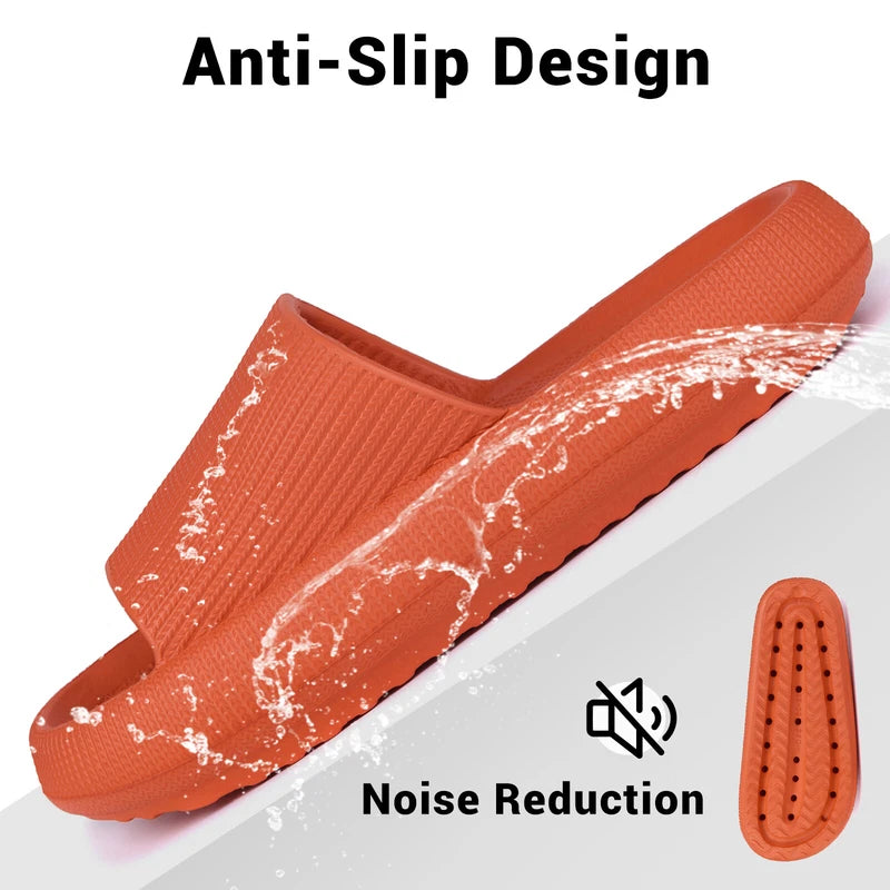 Women Men Cloud Slippers Comfort Pillow Slide Sandals Bathroom Beach Home Shoes