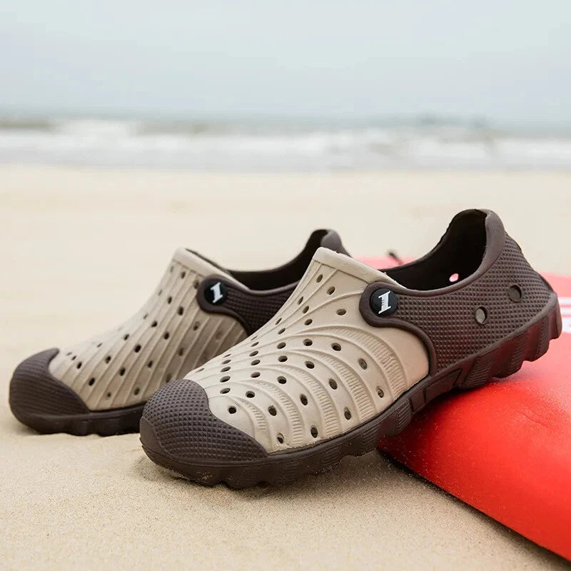 Light Men's Slippers 2025 Summer Beach Shoes for Men Outdoor Wading Platform