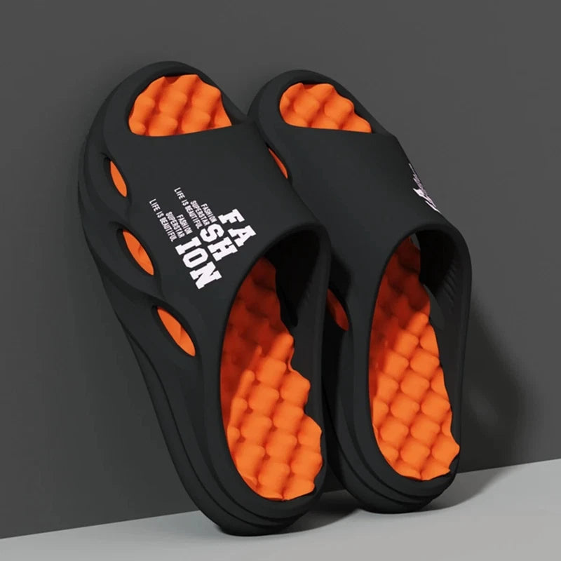 Men's Fashion Massage Slippers Non-Slip EVA Flip Flops Beach Shower Shoes Gift