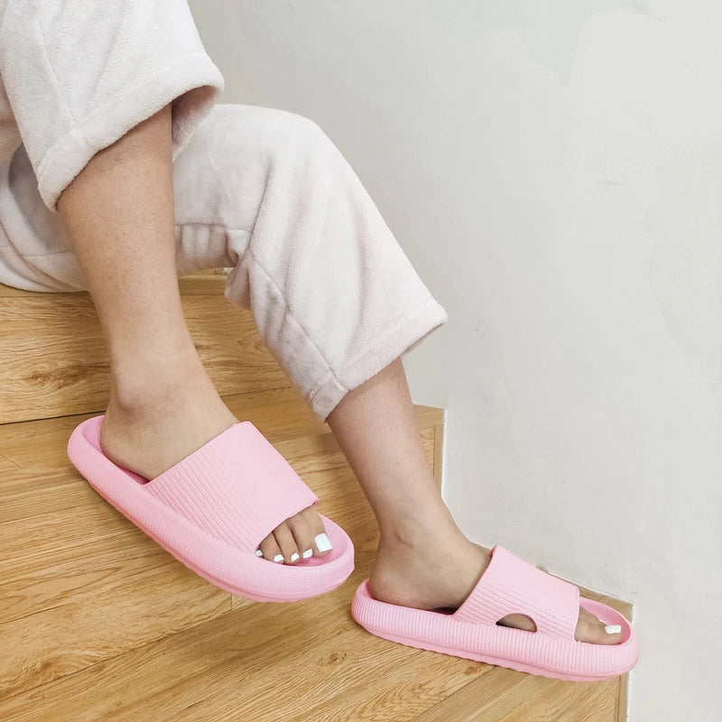 Women Men Cloud Slippers Comfort Pillow Slide Sandals Bathroom Beach Home Shoes