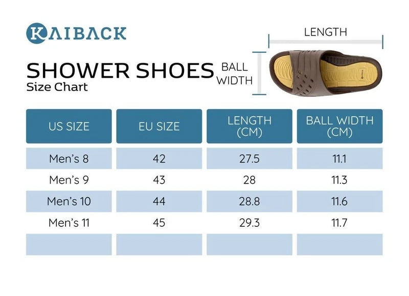 Men's Kaiback Simple Slide Brown House Shoe | Shower Beach Pool Gym Sandals