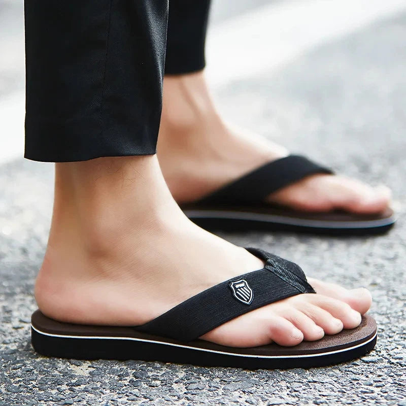 Casual Flip Flops For Men Slippers Beach Sandals Summer Non-Slip Flat Slides Men
