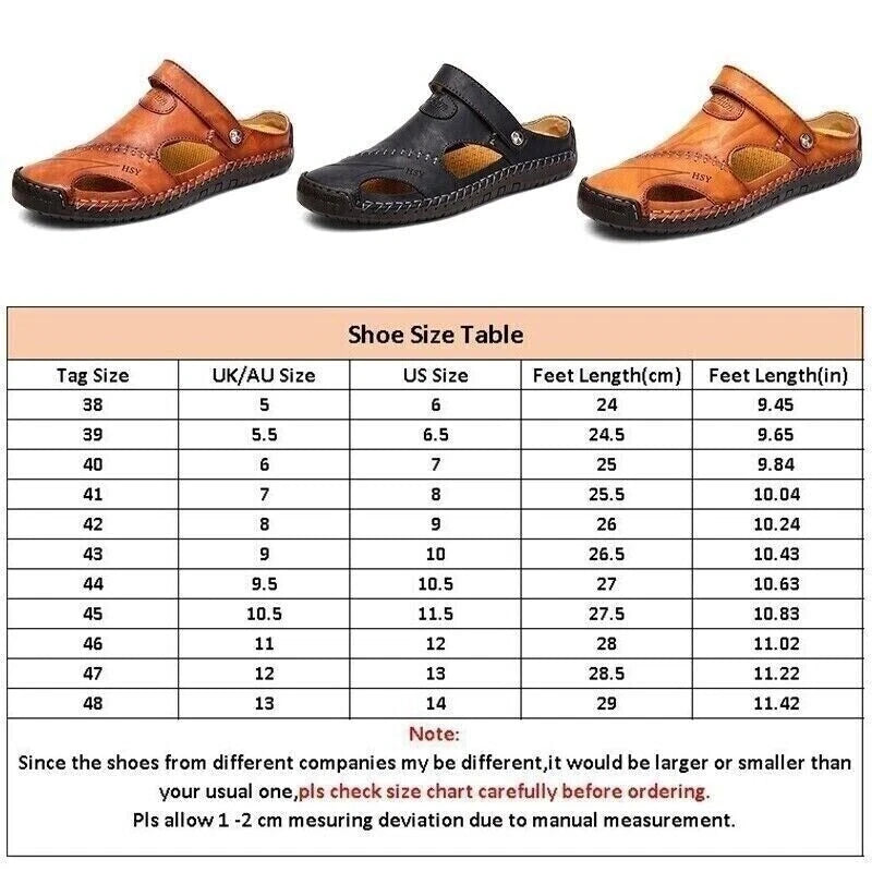 Mens Summer Sandals Casual Leather Shoes Outdoor Beach Breathable Casual Shoes