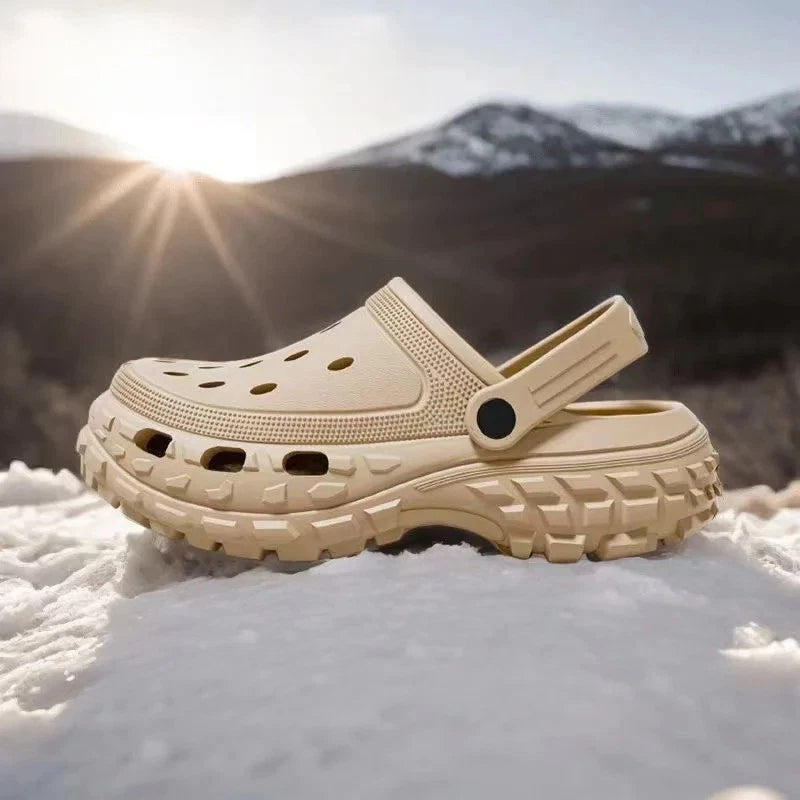 Summer Men's Thick Sole Clogs With Strap Durable Platform Sandals Comfortable