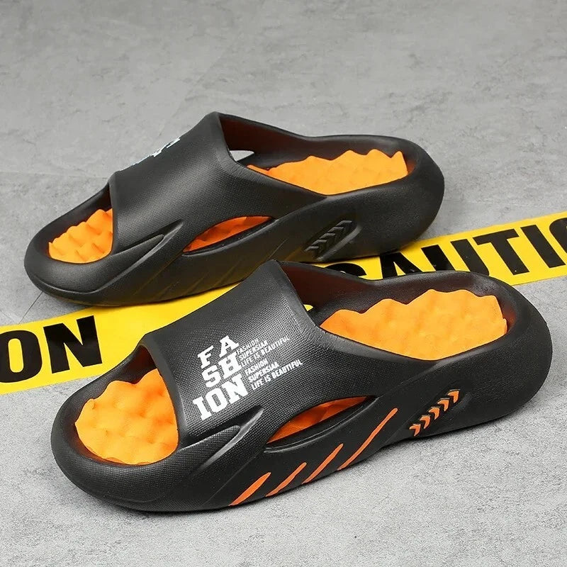 2025 Men's New Summer Massage Slippers Sandals Slides Soft EVA Beach Shoes Gift