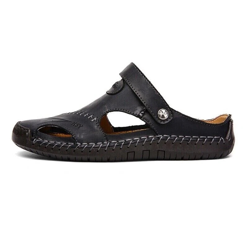 Mens Summer Sandals Casual Leather Shoes Outdoor Beach Breathable Casual Shoes