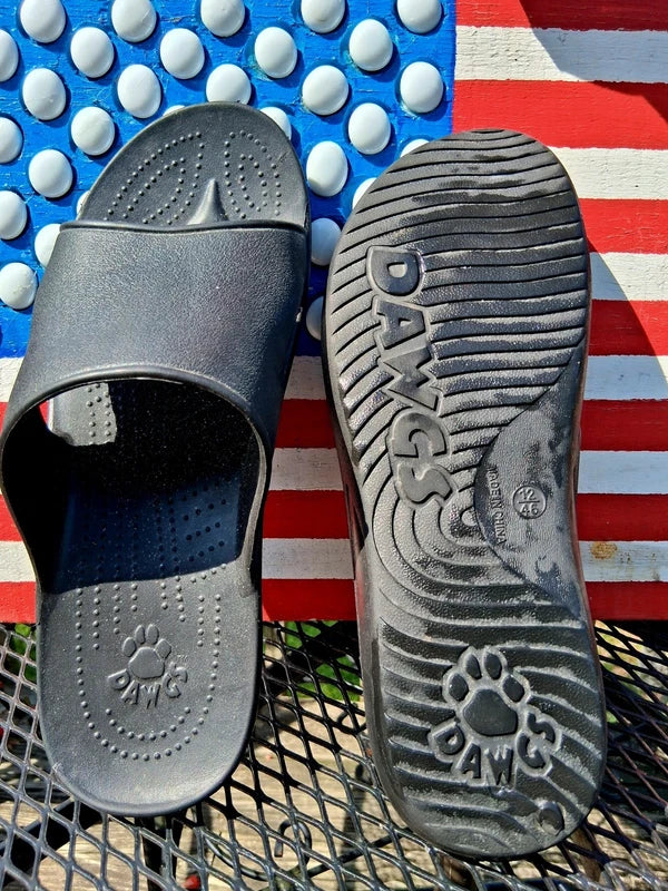 Men's US 12 or EU 46 Black "Dawgs" Slip on Clog Water Shoe/Deck Beach or Slipper