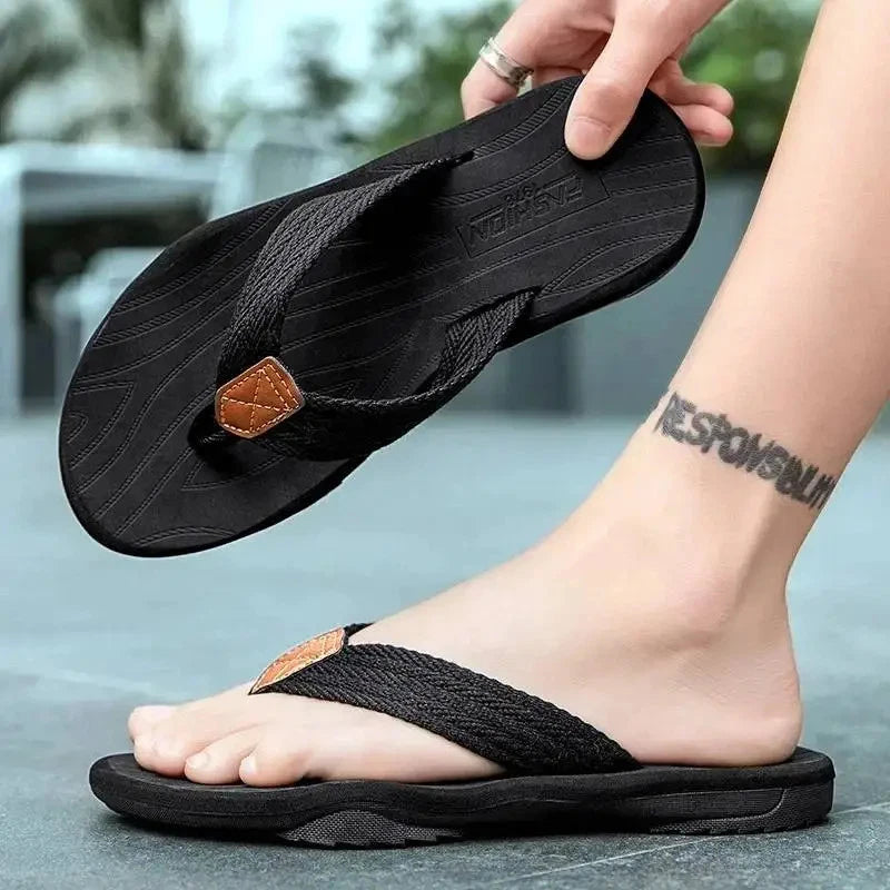 Men's Flip Flops Casual Beach Shoes Large Size Men Sandals Summer Leisure