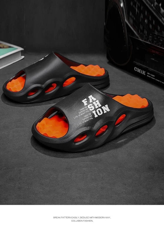 Men's Fashion Massage Slippers Non-Slip EVA Flip Flops Beach Shower Shoes Gift