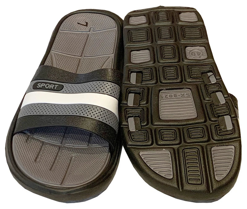Mens Slip On Sport Sandals Slides Rubber Flip Flops Shower Slippers Pool Beach