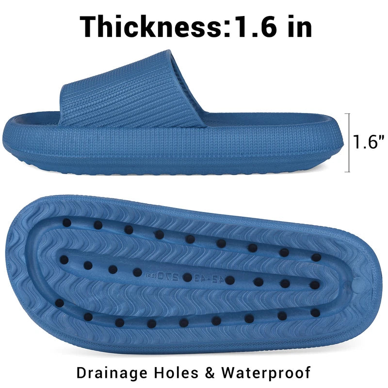 Women Men Cloud Slippers Comfort Pillow Slide Sandals Bathroom Beach Home Shoes