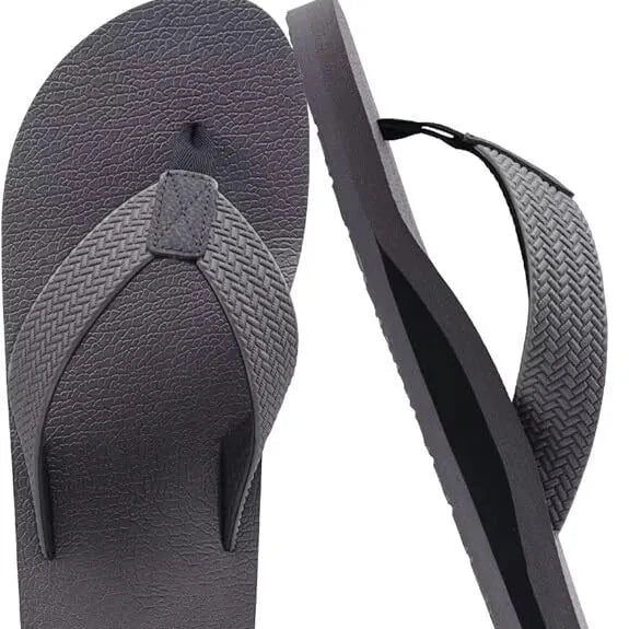Men's leather high-quality beach flip-flops toe pinch slippers