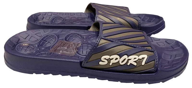 Mens Slip On Sport Sandals Slides Rubber Flip Flops Shower Slippers Pool Beach