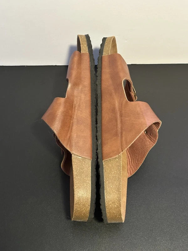 Oncai Sandals Beach Slides Slippers Buckle Strap Brown Mens 12