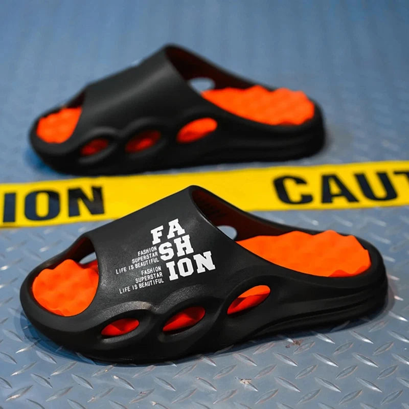 Men's Fashion Massage Slippers Non-Slip EVA Flip Flops Beach Shower Shoes Gift