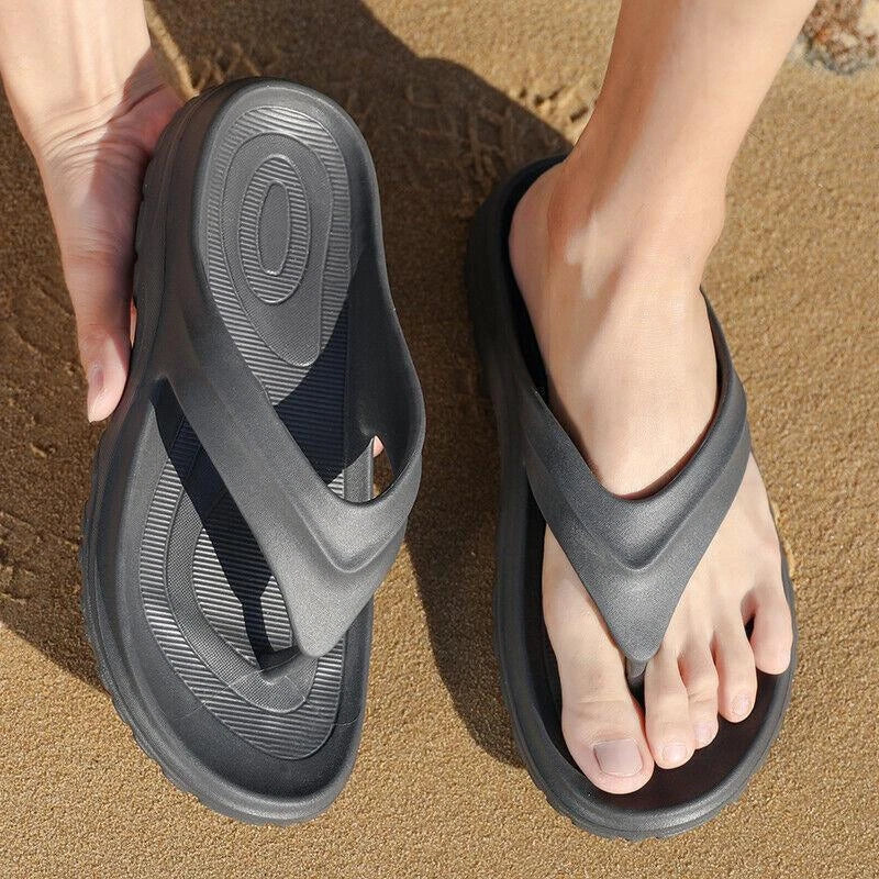 Men's Shoes Summer Slippers Toe Separators Flat Mules Soft Sandals Beach Sandals