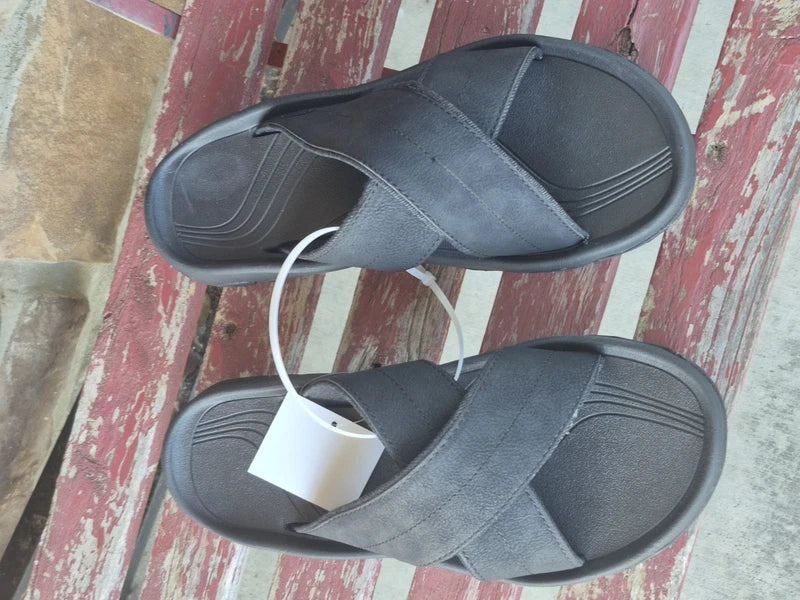 London Fog Mens Slide Slipper Comfortable Sandal Size 8 Black Beach Boat Shoes