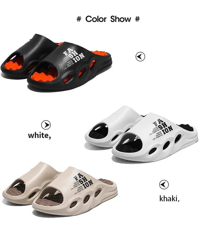 Men's Fashion Massage Slippers Non-Slip EVA Flip Flops Beach Shower Shoes Gift