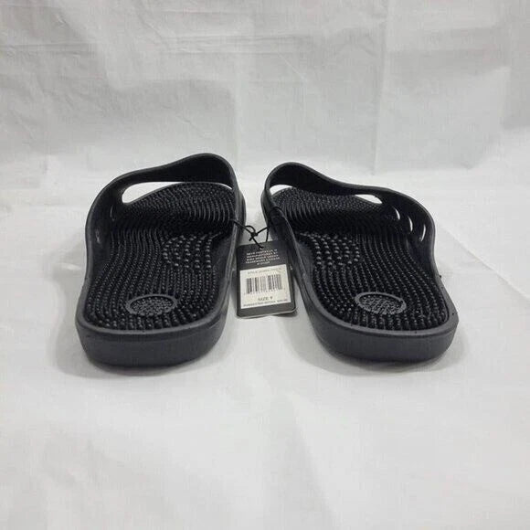 Revo Slides Slippers Men Size 9 Black Textured Footbed Athleisure Beach Resort