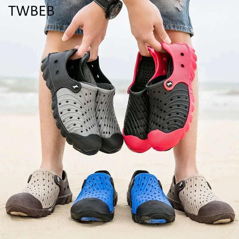 Summer Sports Men's Hollow Sandals Casual Beach Shoes Comfortable Breathable