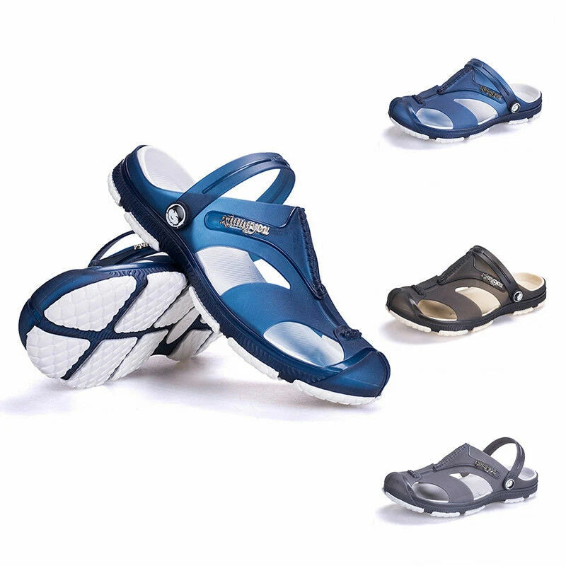 Summer Men Beach Hollow out Sandals Flip Flops Slippers Flat Heel Casual Shoes