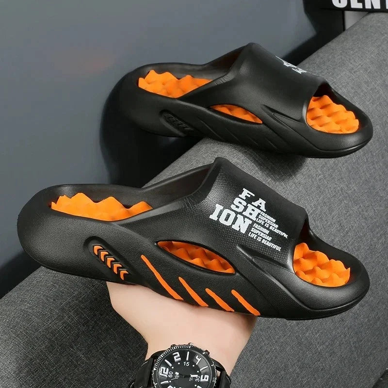 New Summer Men Massage Slippers Sandals Casual Beach Shoes Soft Sole Slides Gift