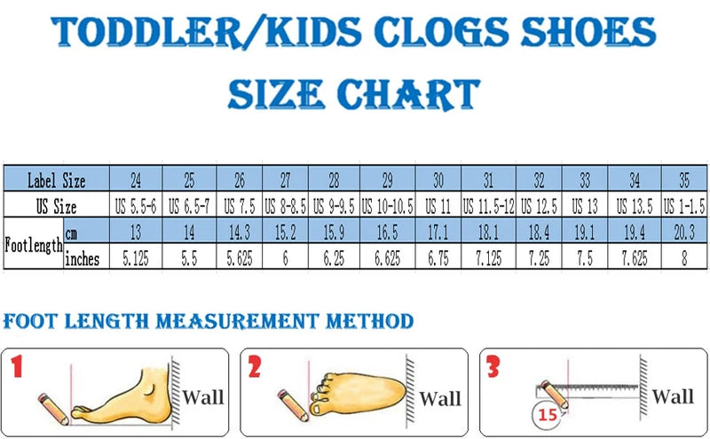 Garden Clogs Shoes Girls Boys Kids  Slip-On Casual Two-tone Slippers Sandals US