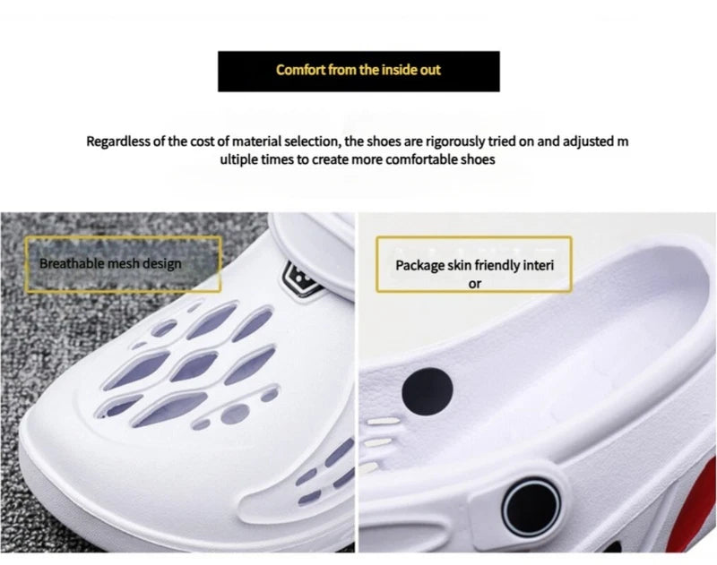 Men Garden Shoes Slip-on Outdoor Beach Slippers Sandals Lightweight Breathable
