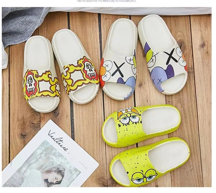 2023 Summer Slides Breathable Beach Sandals Flip Flops Mouth Mens Soft Slippers