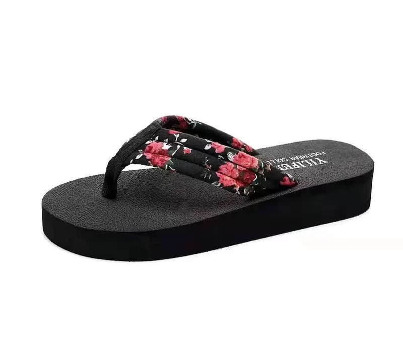Chancletas de Mujer Moda Sandalias con Rosas de Verano de Playa Womens Sandals