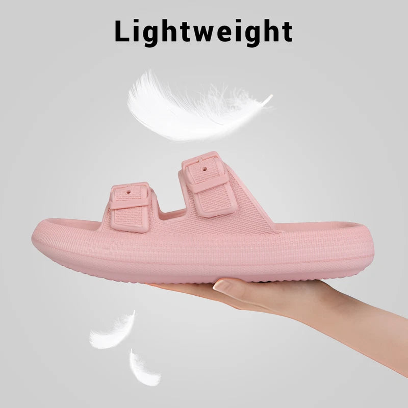 Women Men Cloud Slide Sandals Water Slippers Thicken Sole Bathroom Shoes US Size