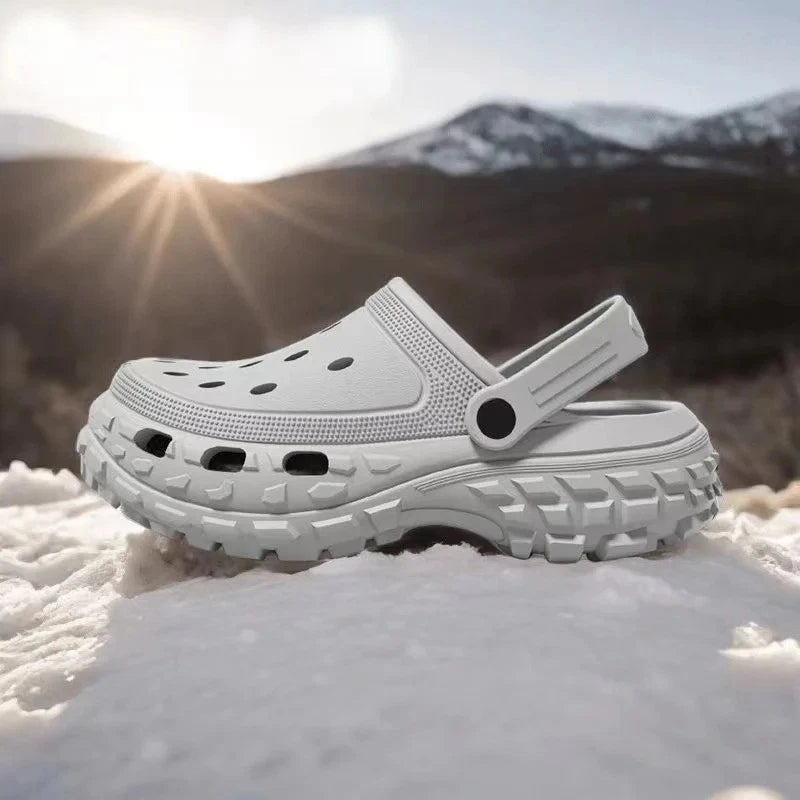 Summer Men's Thick Sole Clogs With Strap Durable Platform Sandals Comfortable