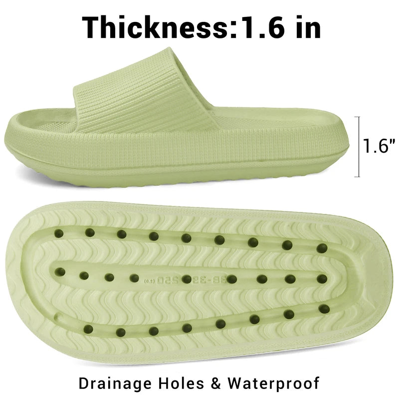 Women Men Cloud Slippers Comfort Pillow Slide Sandals Bathroom Beach Home Shoes