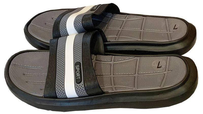 Mens Slip On Sport Sandals Slides Rubber Flip Flops Shower Slippers Pool Beach
