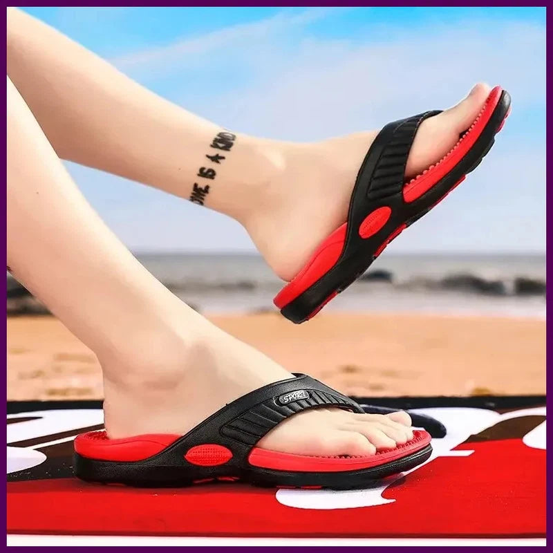 Summer Slippers Men Flip Flops Beach Sandals Non-slip Casual Flat Shoes Massage